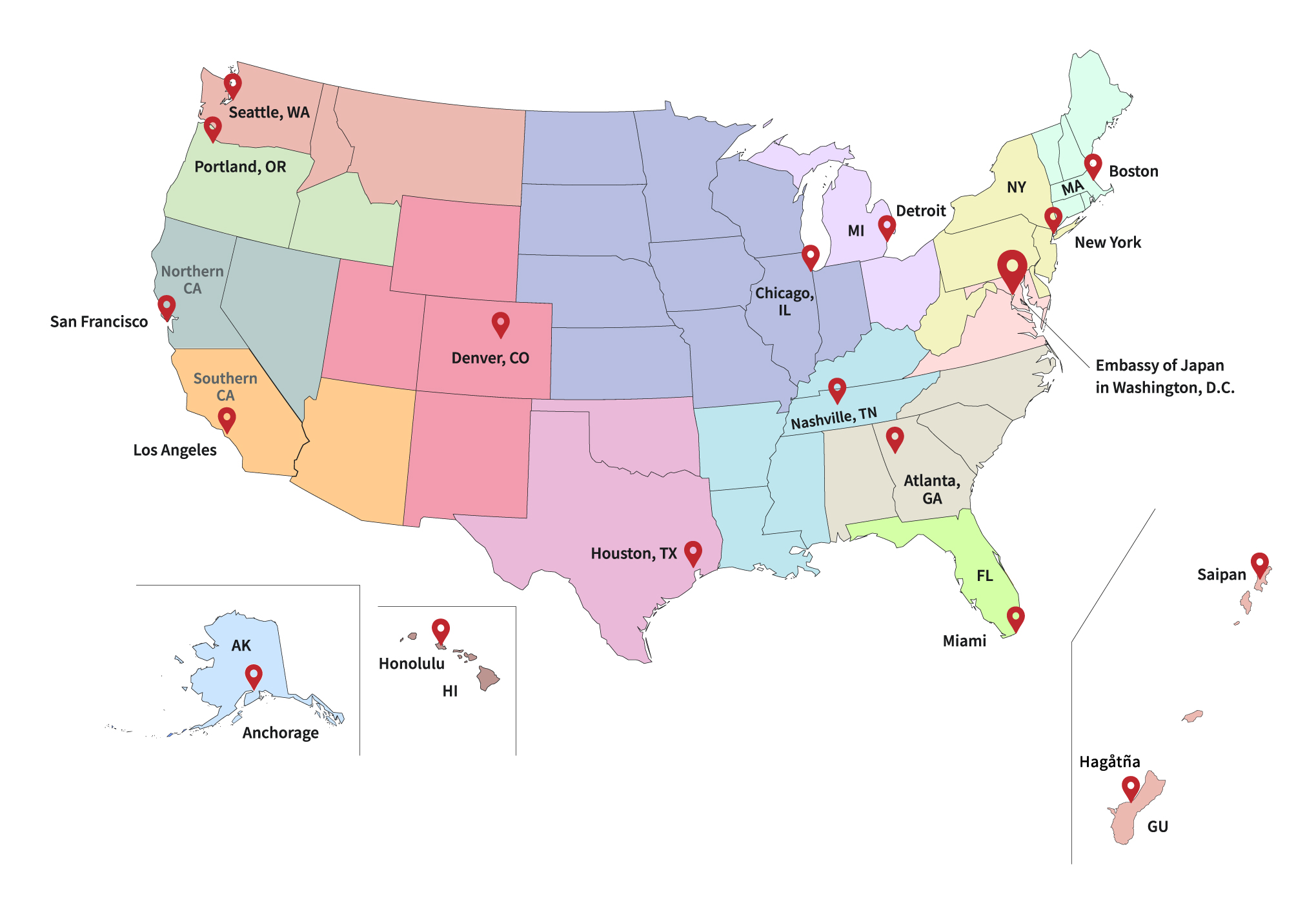 Japanese Consulates in the United States